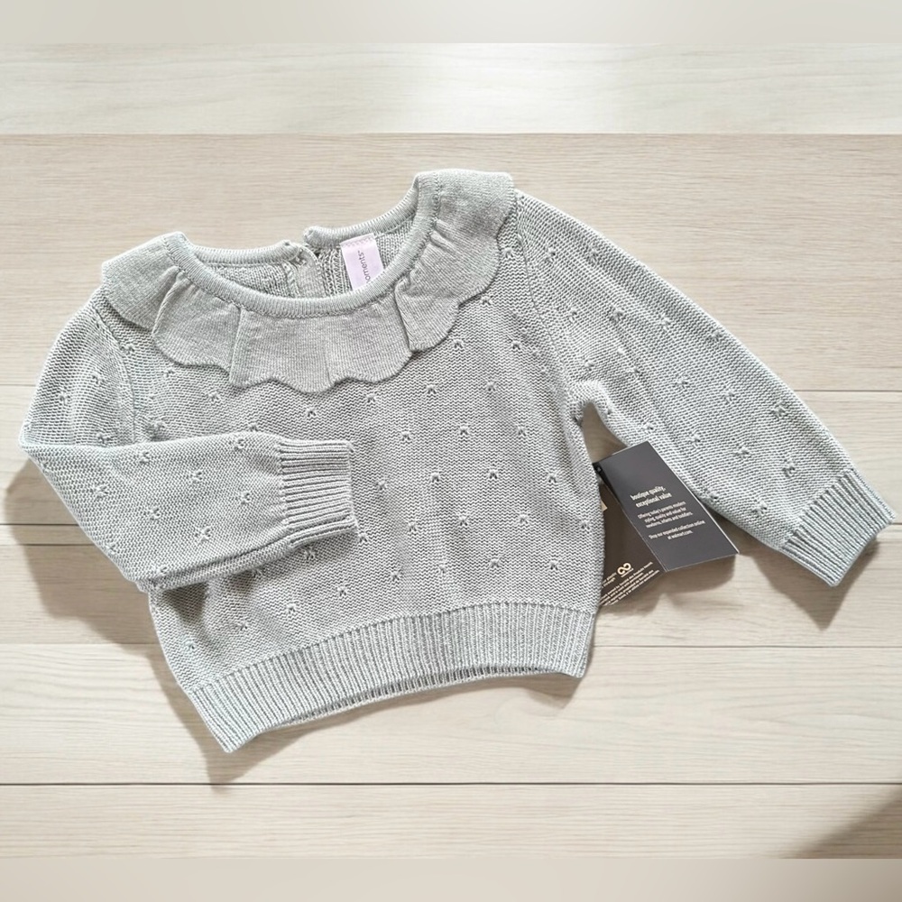 Petal Kint Sweater - Basil 12M
